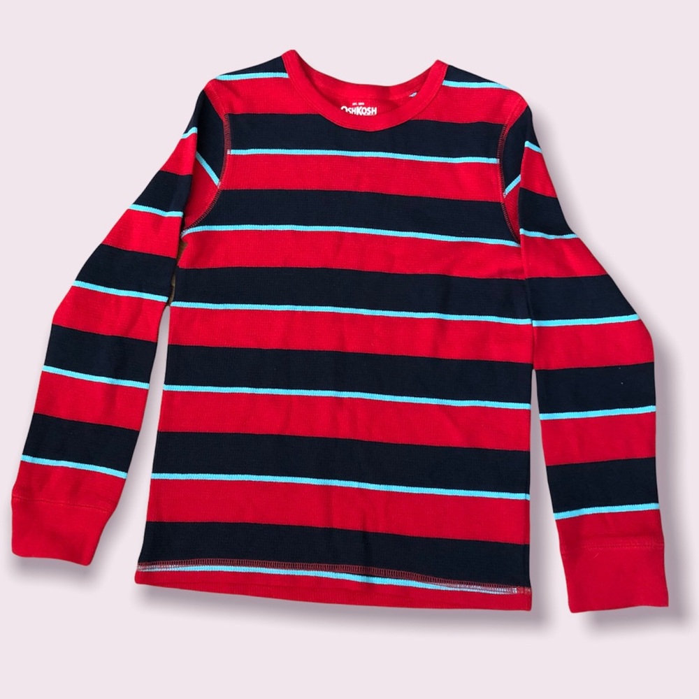 - OshKosh bundle 2 top Black, Red kids Long Sleeve Sz 7, 8. - Picture 4 of 5